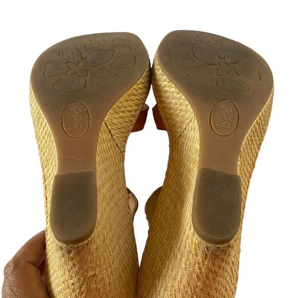 BOC Orange Flower Wedge Sandals Sz 8 - Picture 6 of 10